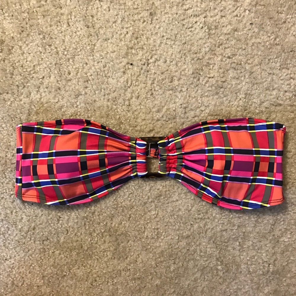 Banana republic strapless bikini top plaid large